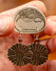 Vintage Laurel Burch Sunflower Silver-Plate Earrings
