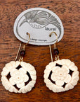 Vintage Laurel Burch "Talofa" Bone Gold-Plate Earrings