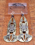 Vintage Laurel Burch Tribal Silver-Plate Earrings