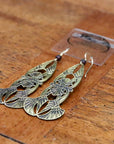 Vintage Laurel Burch Tribal Silver-Plate Earrings