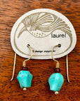 Vintage Laurel Burch Turquoise Gold-Plate Dangles