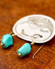 Vintage Laurel Burch Turquoise Gold-Plate Dangles