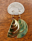 Vintage Laurel Burch Wave Gold-Plate Dangles
