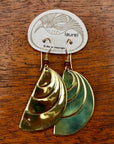 Vintage Laurel Burch Wave Gold-Plate Dangles