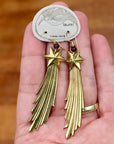 Vintage Laurel Burch Wishing Star Gold-Plate Earrings
