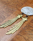 Vintage Laurel Burch Wishing Star Gold-Plate Earrings