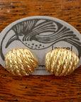 Vintage Laurel Inc. Abstract Shells Gold-Plate Studs