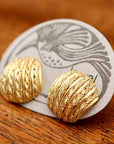 Vintage Laurel Inc. Abstract Shells Gold-Plate Studs