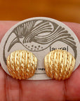 Vintage Laurel Inc. Abstract Shells Gold-Plate Studs