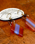 Vintage Laurel Inc Agate Gold-Plate Dangles