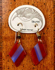 Vintage Laurel Inc Agate Gold-Plate Dangles