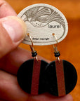 Vintage Laurel Inc Black Onyx and Carnelian Round Gold-Plate Dangles