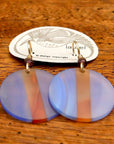 Vintage Laurel Inc Blue Agate Round Gold-Plate Dangles