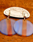 Vintage Laurel Inc Blue Agate Round Gold-Plate Dangles