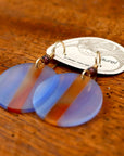 Vintage Laurel Inc Blue Agate Round Gold-Plate Dangles
