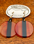 Vintage Laurel inc Carnelian and Black Onyx Round Gold-Plate Dangles