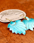 Vintage Laurel Inc Feather Turquoise Gold-Vermeil Dangles
