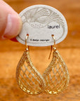 Vintage Laurel Inc. Latticework Gold-Plate Dangles