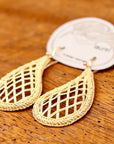 Vintage Laurel Inc. Latticework Gold-Plate Dangles