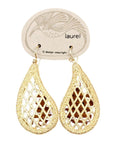 Vintage Laurel Inc. Latticework Gold-Plate Dangles