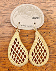 Vintage Laurel Inc. Latticework Gold-Plate Dangles