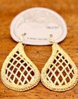 Vintage Laurel Inc. Latticework Gold-Plate Dangles