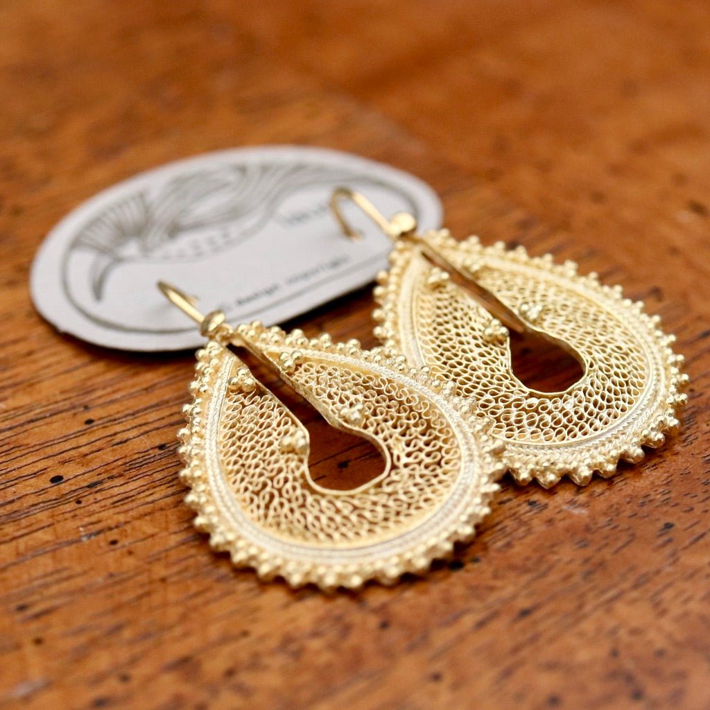 Vintage Laurel Incマハラジャゴールドプレートピアス : Museum of Jewelry