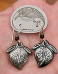 Vintage Laurel Inc. Peach Blossom Silver-Plate Earrings