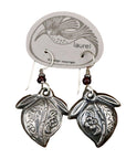 Vintage Laurel Inc. Peach Blossom Silver-Plate Earrings