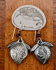 Vintage Laurel Inc. Peach Blossom Silver-Plate Earrings