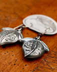 Vintage Laurel Inc. Peach Blossom Silver-Plate Earrings