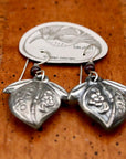 Vintage Laurel Inc. Peach Blossom Silver-Plate Earrings