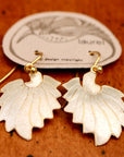 Vintage Laurel Inc White Feather Gold-Vermeil Dangles