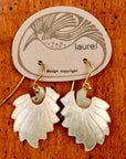 Vintage Laurel Inc White Feather Gold-Vermeil Dangles