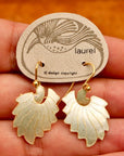 Vintage Laurel Inc White Feather Gold-Vermeil Dangles