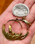 Vintage Laurel Large Articulating Moon Gold-Plate Earrings