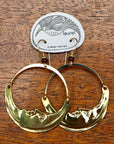 Vintage Laurel Large Articulating Moon Gold-Plate Earrings