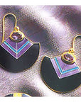 Vintage Shashi Amethyst Deco Gold-Vermeil Earrings