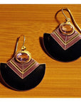 Vintage Shashi Amethyst Deco Gold-Vermeil Earrings