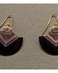 Vintage Shashi Amethyst Deco Gold-Vermeil Earrings