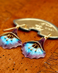 Vintage Shashi Angel's Trumpet Midnight Purple Earrings