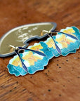 Vintage Shashi Art Deco Earrings with Yellow Flowers