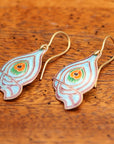 Vintage Shashi Baby Blue Peacock Feather Dangles