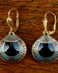 Vintage Shashi Black Scarab Earrings