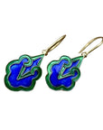 Vintage Shashi Blue Flower Drop Earrings