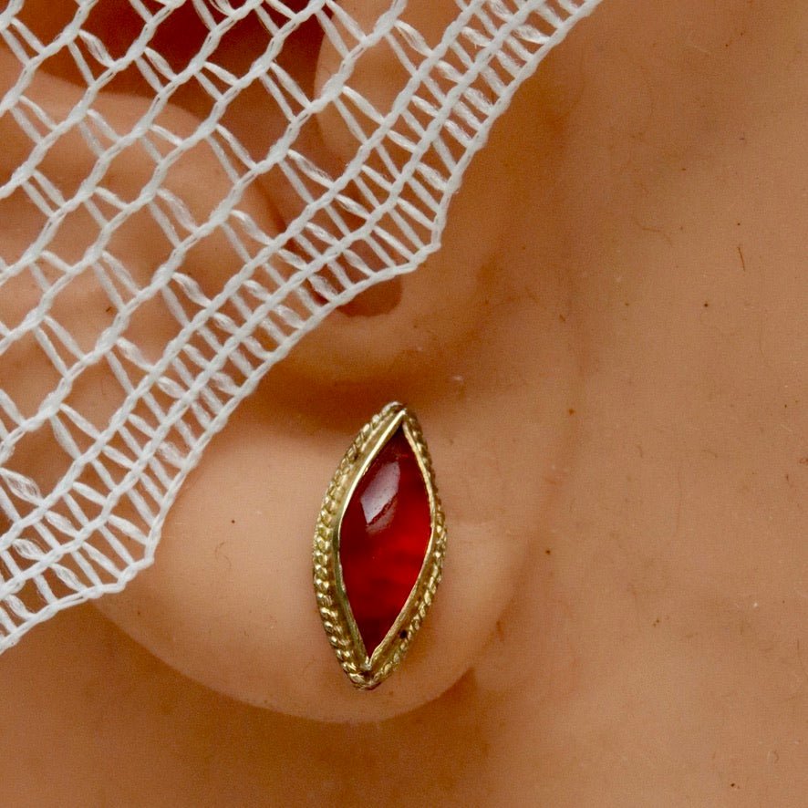 Vintage Shashi Carnelian Crescent Studs Museum of Jewelry
