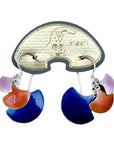 Vintage Shashi Cascading Fan Sunset Silver Earrings
