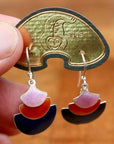 Vintage Shashi Cascading Fan Sunset Silver Earrings