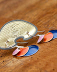 Vintage Shashi Cascading Fan Sunset Silver Earrings