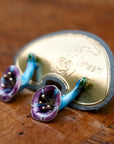 Vintage Shashi Devils Trumpet Flower Stud Earrings